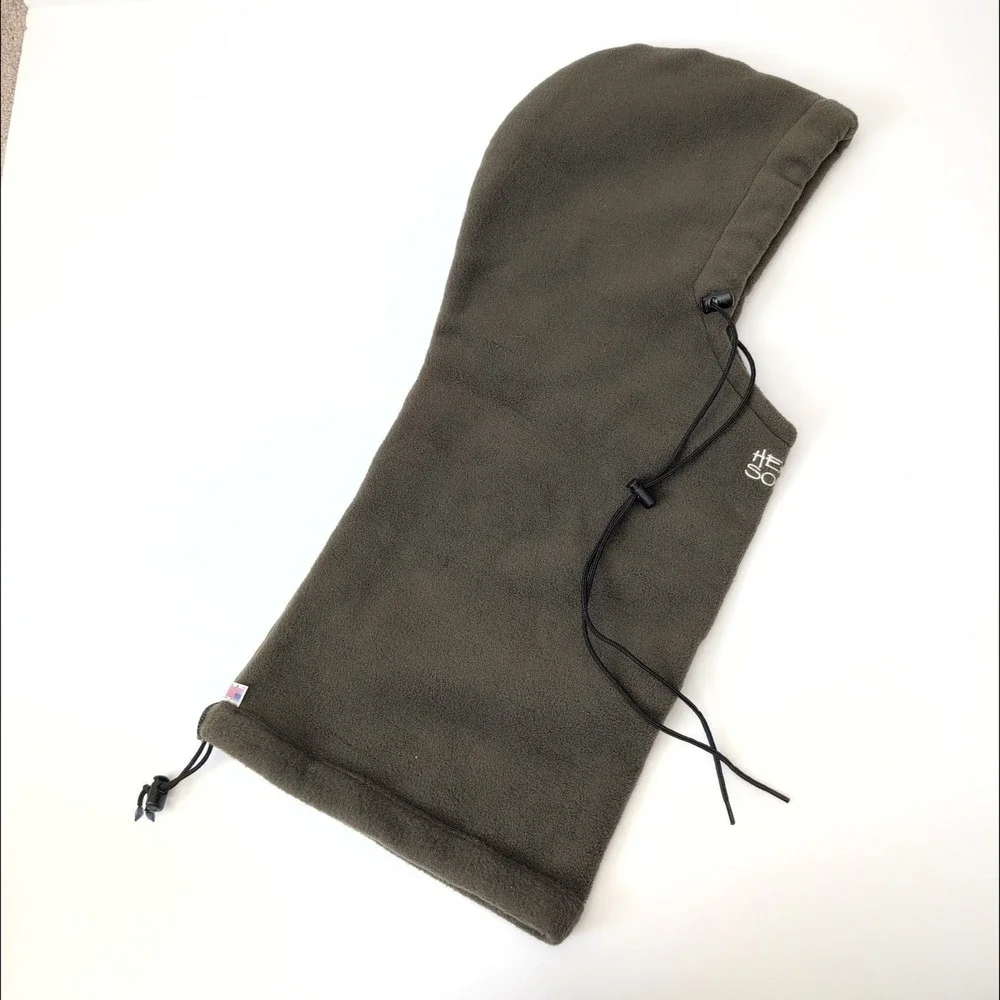 Head Sokz Fleece‎ Balaclava Hood Neck Warmer Olive Brown Made in USA VTG 90s Y2K